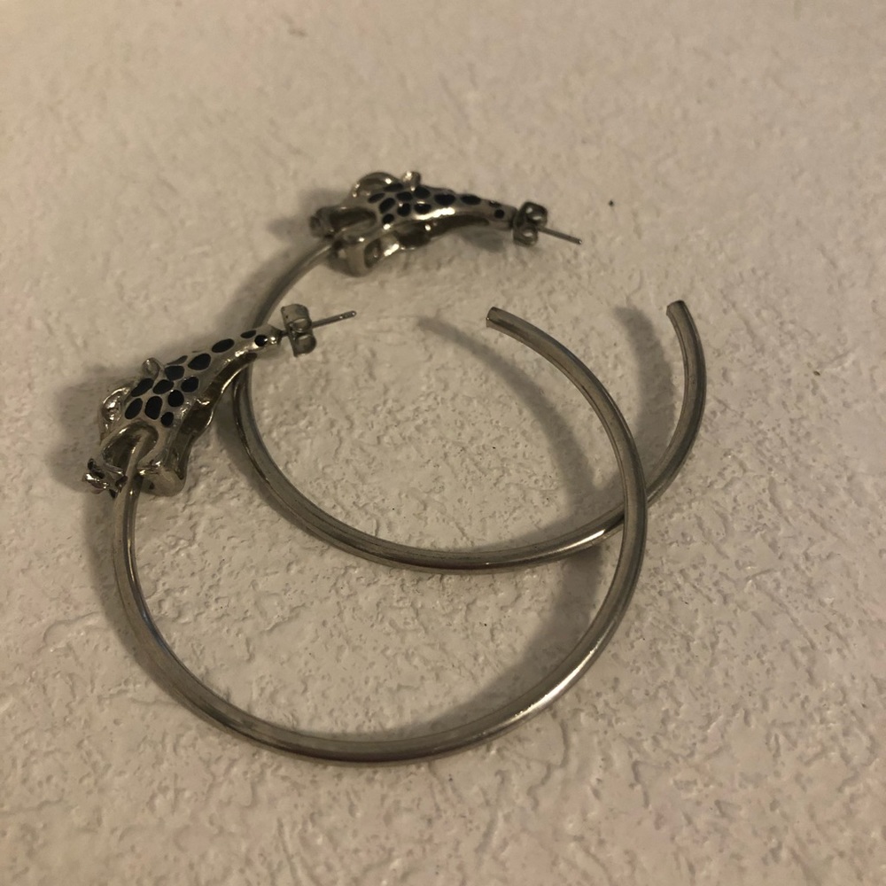 ***SOLD***Panther hoop earrings